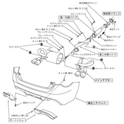 Ligne d'Echappement HKS "Legamax Sports" pour Subaru BRZ - Avec Diffuseurs