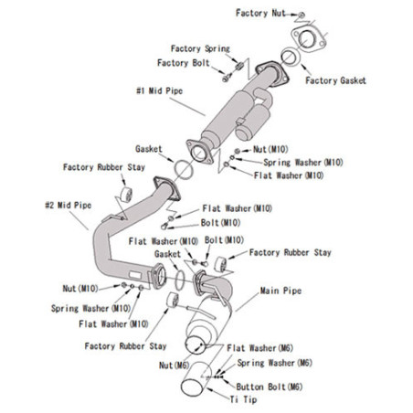 Ligne d'Echappement HKS "Hi-Power Single" pour Toyota GT86