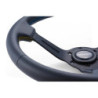 Volant GReddy "Deep Type" Tulipé (80 mm), Cuir Noir, Branches Noires - 340 mm