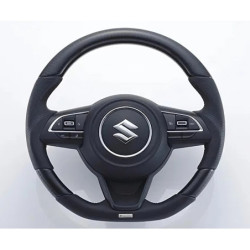 Volant GReddy Carbone Noir avec Coutures Rouges pour Suzuki Swift Sport ZC33S