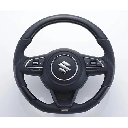 Volant GReddy Carbone Noir avec Coutures Rouges pour Suzuki Swift Sport ZC33S