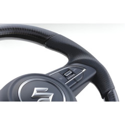 Volant GReddy Carbone Noir avec Coutures Rouges pour Suzuki Swift Sport ZC33S