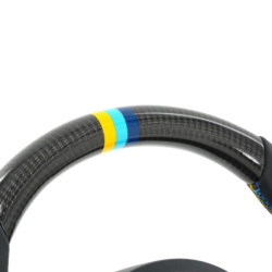 Volant GReddy Carbone Noir avec Coutures Tricolores pour Toyota GT86 (17-21) & GR86