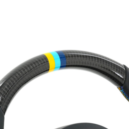 Volant GReddy Carbone Noir avec Coutures Tricolores pour Toyota GT86 (17-21) & GR86