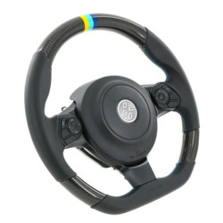 Volant GReddy Carbone Noir avec Coutures Tricolores pour Toyota GT86 (17-21) & GR86