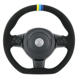 Volant GReddy Cuir Noir Retourné avec Coutures Tricolores pour Toyota GT86 (17-21) & GR86