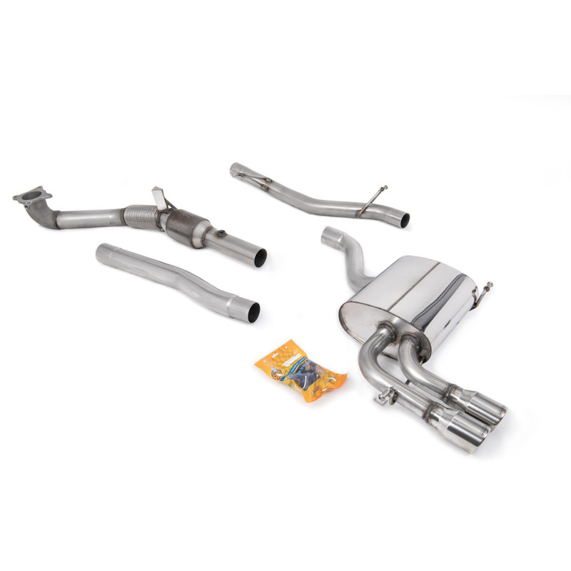 Milltek Sport Turbo-back including Hi-Flow Sports Cat Audi A3 2.0T FSI quattro 5 door SportBack (2004-2012)
