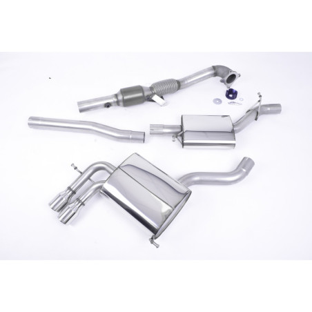Milltek Sport Turbo-back including Hi-Flow Sports Cat Audi A3 2.0T FSI quattro 5 door SportBack (2004-2012)