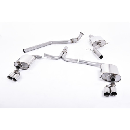 Milltek Sport Cat-back Audi A4 2.0 TFSI S line B8 (2WD and quattro Tiptronic-only) Saloon & Avant (2008-2011)