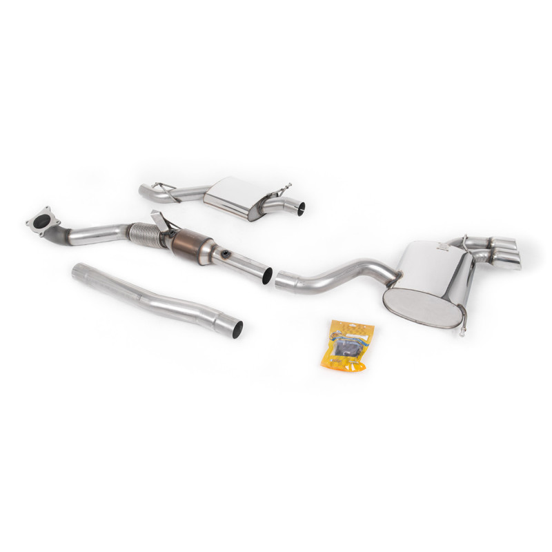 Milltek Sport Turbo-back including Hi-Flow Sports Cat Audi S3 2.0 T quattro 3-Door 8P (2006-2012)