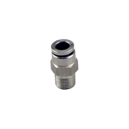 1/8" NPT Str Pushloc Fitting - SS - 1/4"