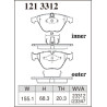 Plaquettes avant  type ES BMW disques 324 et348 mm