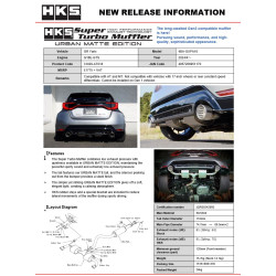 Echappement HKS Super Turbo Muffler Gen 2 Yaris GR Urban Matt edition