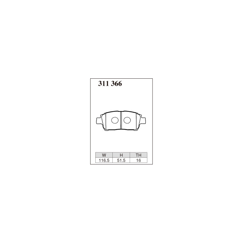 Plaquettes avant Dixcel ES 600°C Toyota 311366