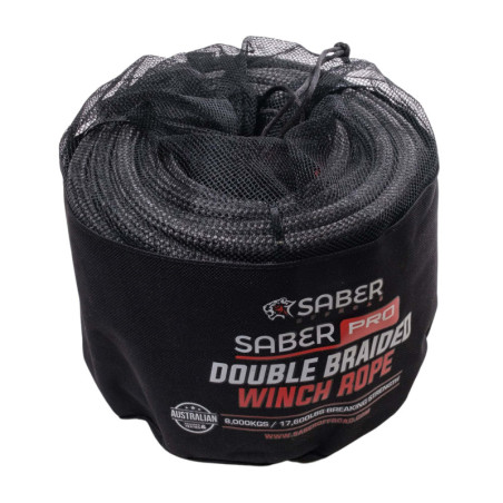 SaberPro® Double Braided 30M Winch Rope (black)