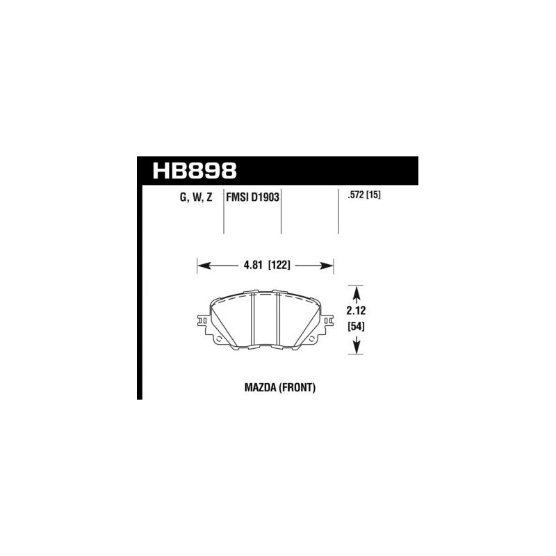 MX5 ND Fiat 124 Hawk Brake Pad - HPS 5.0 non Brembo