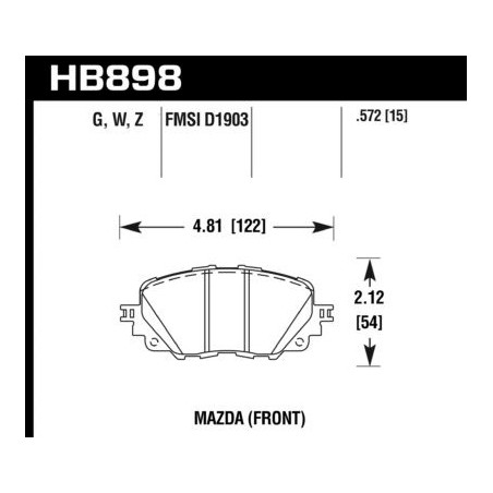 MX5 ND Fiat 124 Hawk Brake Pad - HPS 5.0 non Brembo