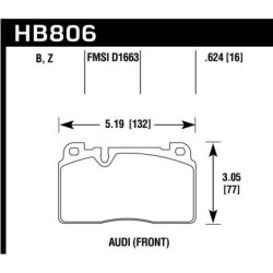 Audi A6 et Q5 plaquettes Hawk Brake Pad - HPS 5.0