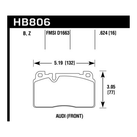 Audi A6 et Q5 plaquettes Hawk Brake Pad - HPS 5.0