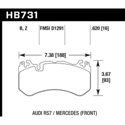 Plaquettes AMG 6 pistons / Audi RS6 Hawk Brake Pad - Performance Ceramic