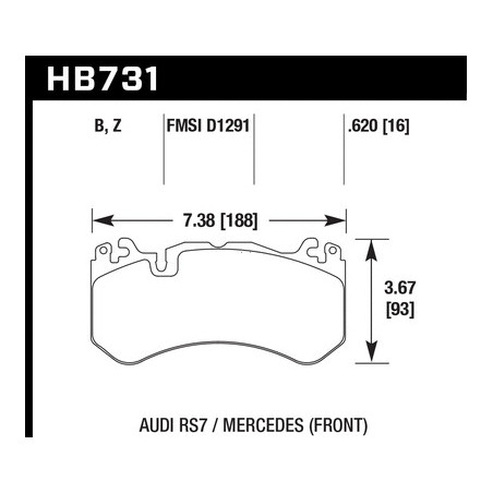Plaquettes AMG 6 pistons / Audi RS6 Hawk Brake Pad - Performance Ceramic