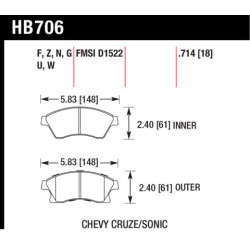 Hawk Brake Pad - DTC-60 (18 mm)