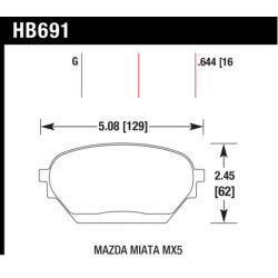 Hawk Brake Pad - DTC-60 (16 mm)