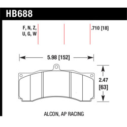 Hawk Brake Pad - DTC-60 (18 mm)
