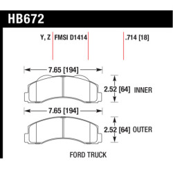 plaquettes avant Ford F-150 Hawk Brake Pad - LTS