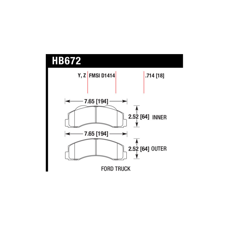 plaquettes avant Ford F-150 Hawk Brake Pad - LTS