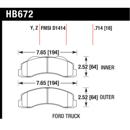 plaquettes avant Ford F-150 Hawk Brake Pad - LTS