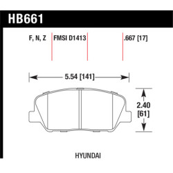 Hyundai Genesis plaquettes Hawk Brake Pad - HP Plus