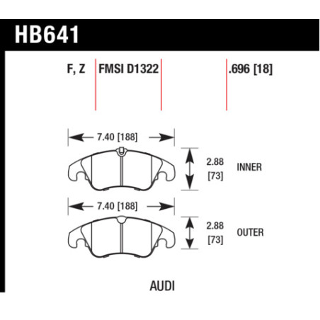 Audi plaquettes avant Hawk Brake Pad - HPS 5.0