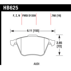Audi TT Golf R plaquettes avant Hawk Brake Pad - HP Plus