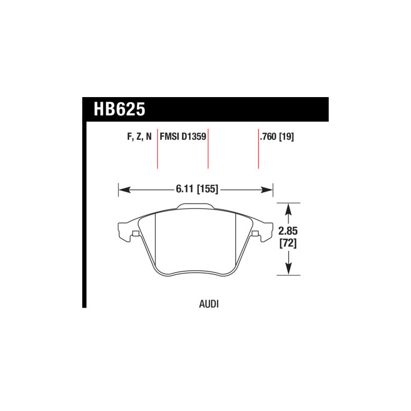 Audi TT Golf R plaquettes avant Hawk Brake Pad - HP Plus