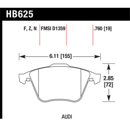 Audi TT Golf R plaquettes avant Hawk Brake Pad - HP Plus