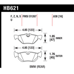 BMW E36 plaquettes Hawk Brake Pad - HT-10 (16 mm)