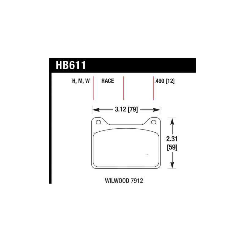 Wilwood plaquettes HAWK Brake Pad - DTC-30 (12 mm)