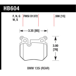 Hawk Brake Pad - DTC-60 (15 mm)