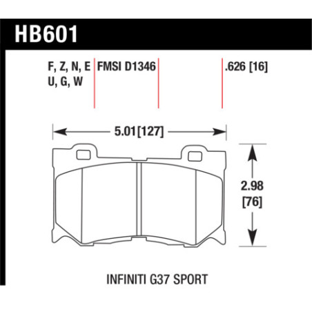 Plaquettes avant Infinity 4 pistons Hawk Brake Pad - HP Plus