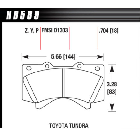 Plaquettes avant Land cruiser et Tundra Hawk - Super Duty