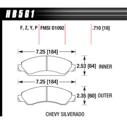 Esclade Tahoe Silverado plaquettes de freins Hawk Brake Pad - LTS