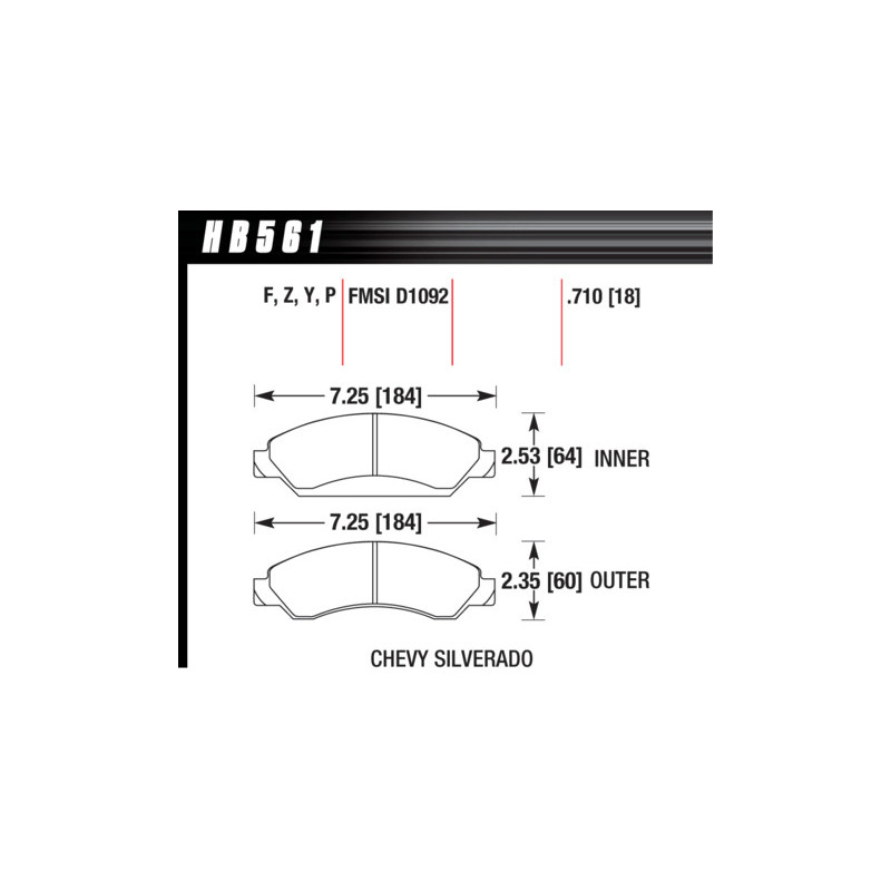 Esclade Tahoe Silverado plaquettes de freins Hawk Brake Pad - LTS