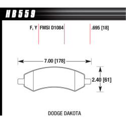 Plaquettes avant Dodge RAM Hawk Brake Pad - LTS