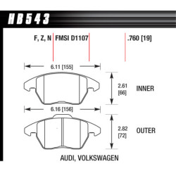 Hawk Brake Pad - DTC-60 (19 mm)
