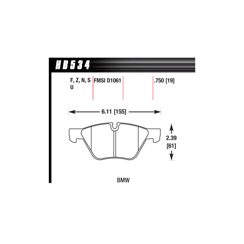 BMW E46 E90 plaquettes avant Hawk Brake Pad - HT-10 (19 mm)