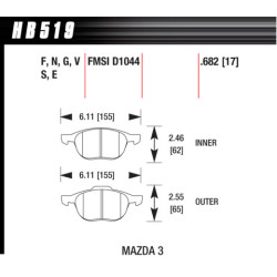 Hawk Brake Pad - DTC-60 (17 mm)