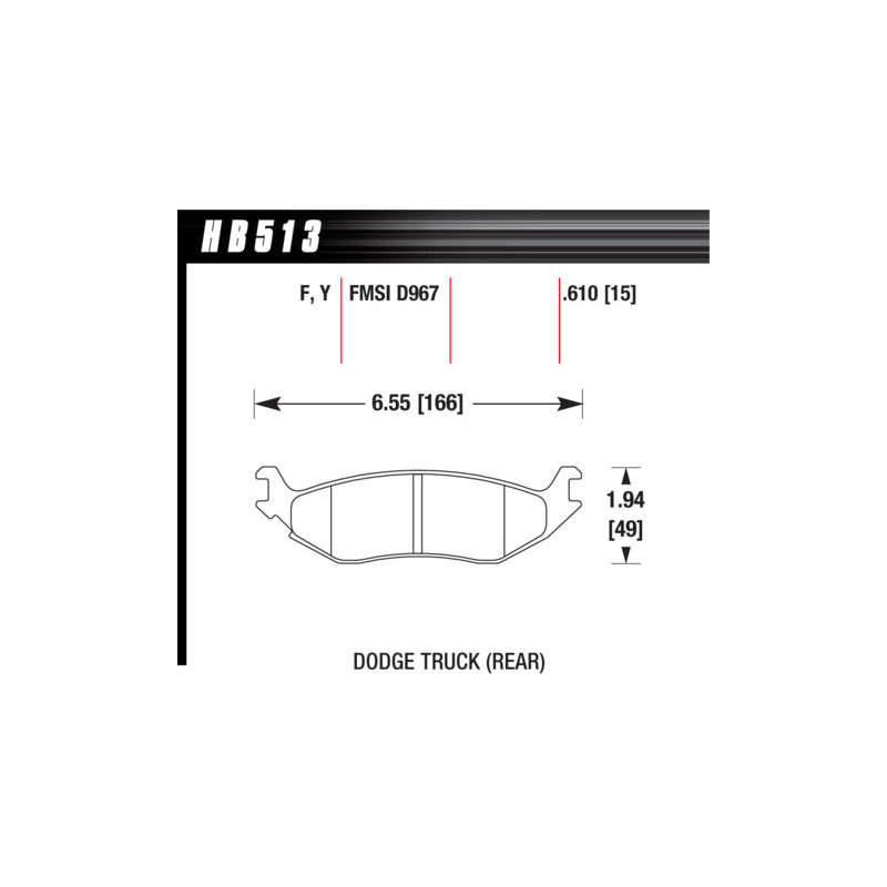 Plaquettes arrieres Dodge RAM Hawk Brake Pad - LTS