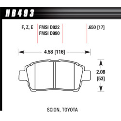 Hawk Brake Pad - Blue 9012 (17 mm)