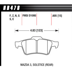 Focus Mazda 3  Saab et Jaguar arrieres plaquettes Hawk Brake Pad - HPS 5.0